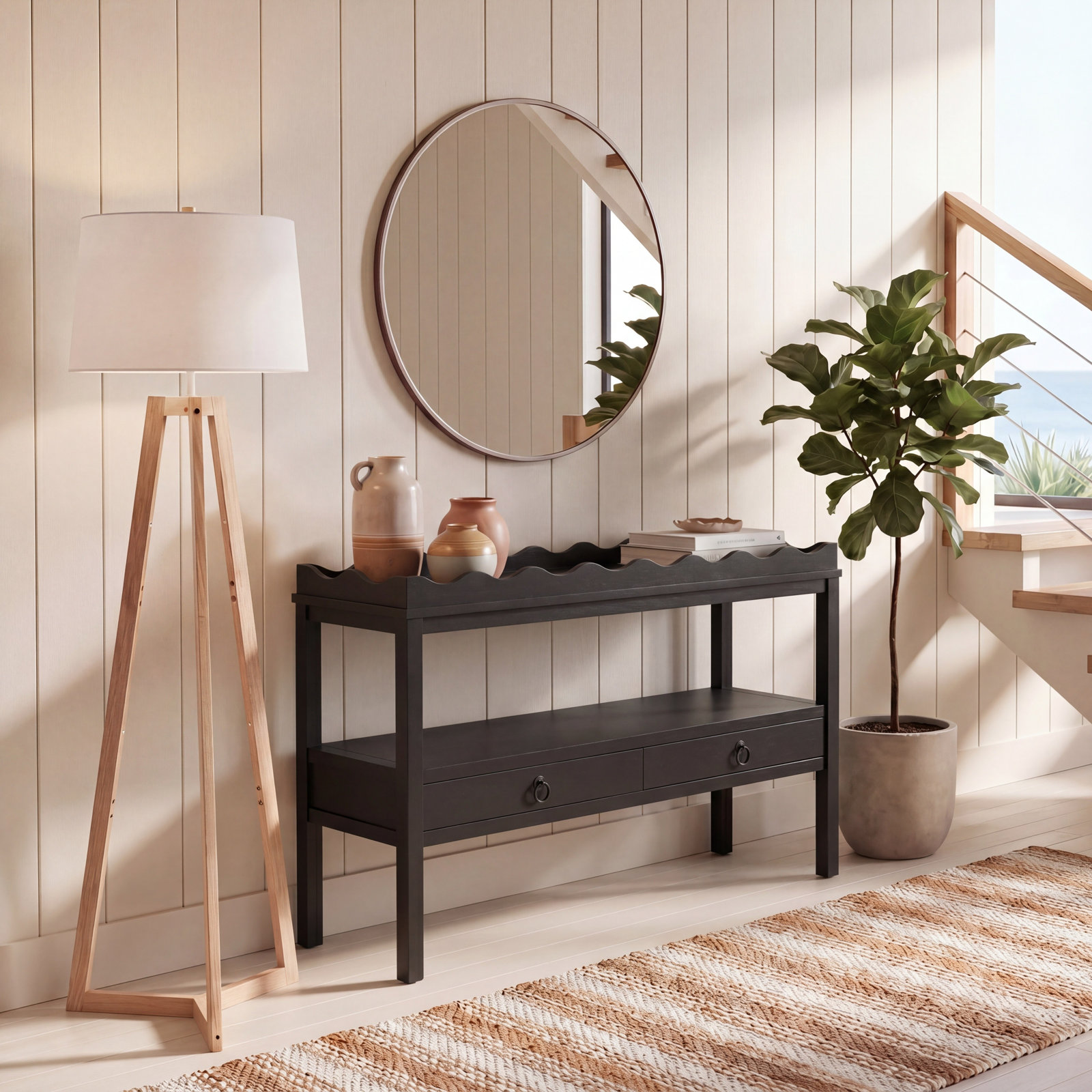 Gwenlyn 35" Console Table, Matte Black