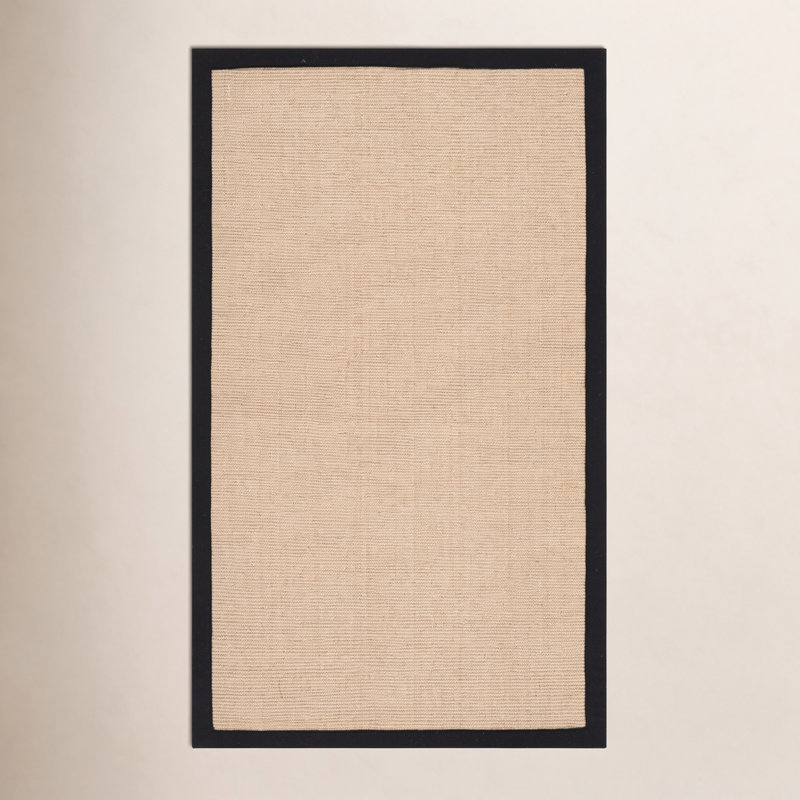 Cybil Auckland Jute Maize/Black Area Rug, Rectangle 3' x 5'