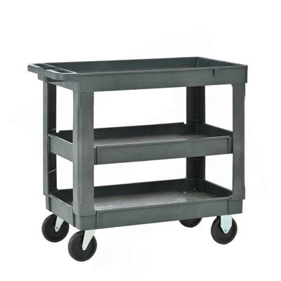 3 Layers Rolling Utility Cart With Wheels,Supports 600 Lbs,Heavy-Duty Capacity For Garage Storageoffice Spaces  Kitchen,For Indoor And Outdoor Use,Du