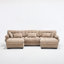 Canapé modulaire en U en forme de canapé modulaire, canapé-lit moderne à assise profonde, canapé modulaire à 3 places pour le salon, canapé-lit en flanelette confortable avec accoudoirs ronds 5 coussins, canapés pour la chambre à coucher-1694295992-1694295998
