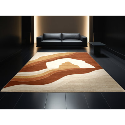 Tapis beige moelleux et moelleux à motif de voûtes Burnham Cabo San Lucas