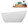 67" Streamline Soaking Freestanding Tub and Tray With Internal Drain