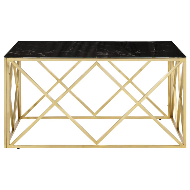 Aviva Four Leg Coffee Table, Black, Gold
