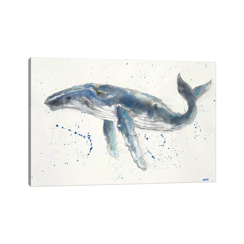 Baleine à bosse par Patti Mann - reproduction d'art sur toile tendue, H 40 po x l 60 po x 1,5 po