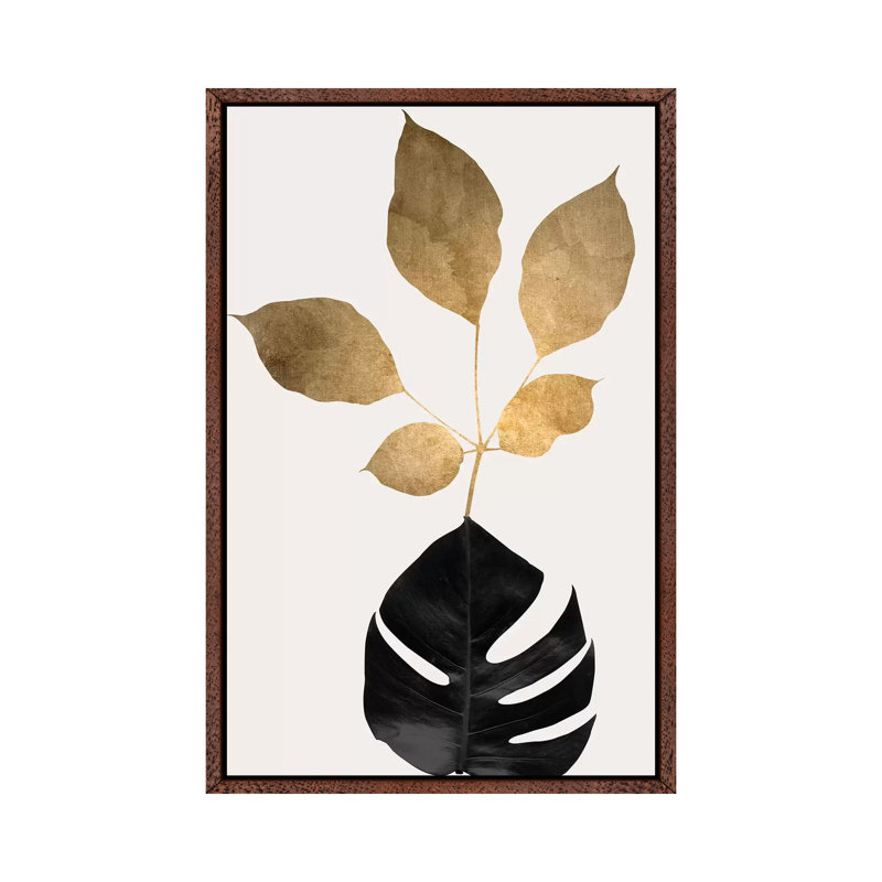 Azurea by Kubistika - Print on Canvas, 66.04cm H x 45.72cm W x 3.81cm D, Classic Brown Wood Floater Framed