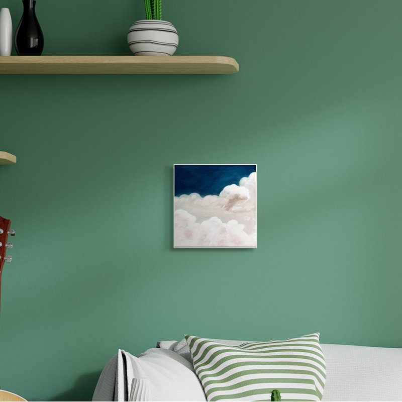 «White Clouds Meet Deep Blue Night Sky» par Studio W - peinture sur toile, H 12 po x l 12 po x P 0,5 po, Plaque murale