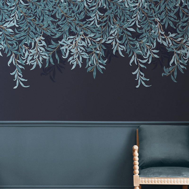  Willow Bough Fixed Size Print to Order Mural, Navy
