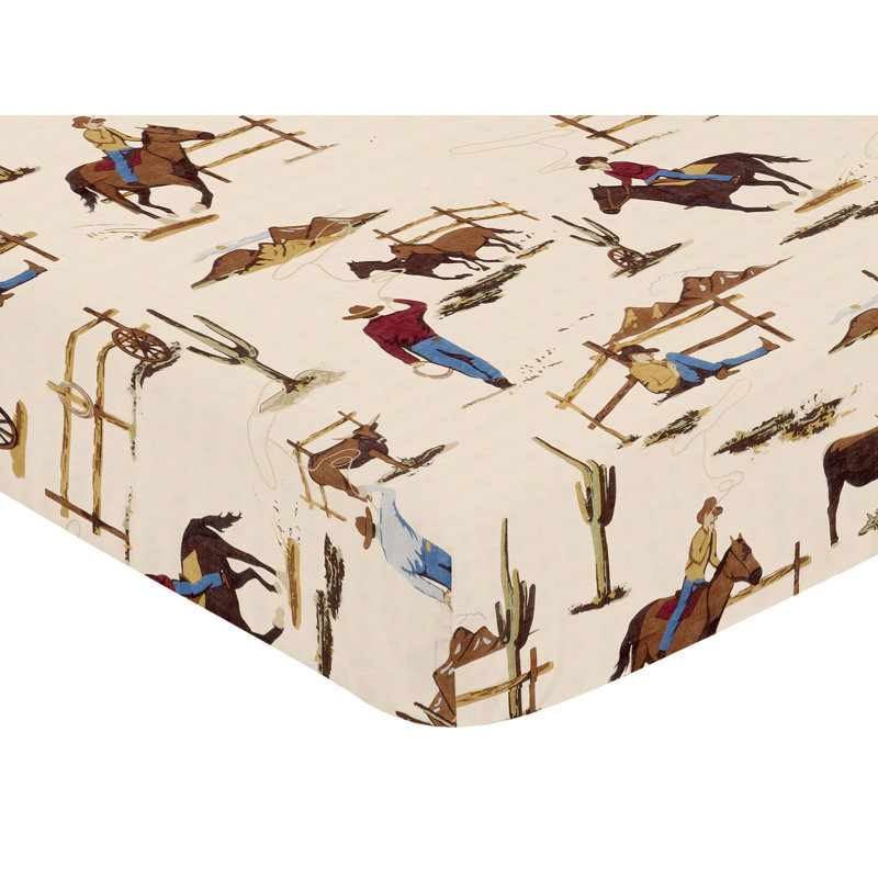 Drap-housse pour lit de bébé Wild West Cowboy