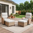 Carolina 4-Piece Wicker Outdoor Swivel Glide Chair With Olefin Cushions