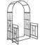 Arche de jardin en métal de 206 cm (81 po) avec double porte, portail verrouillable, structure pour plantes grimpantes ornée de cœurs, arche idéale pour un mariage ou une réception.