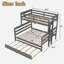 Lit superposé en bois avec lit gigogne et conception escamotable indépendante-713228089