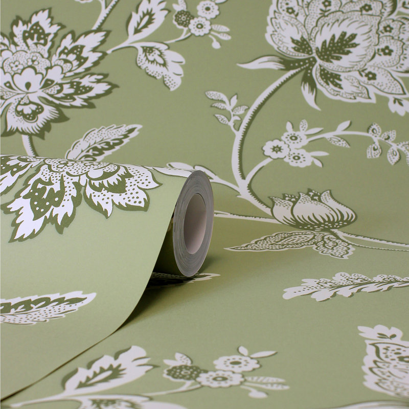 Papier peint Juliette Jacobean, Vert