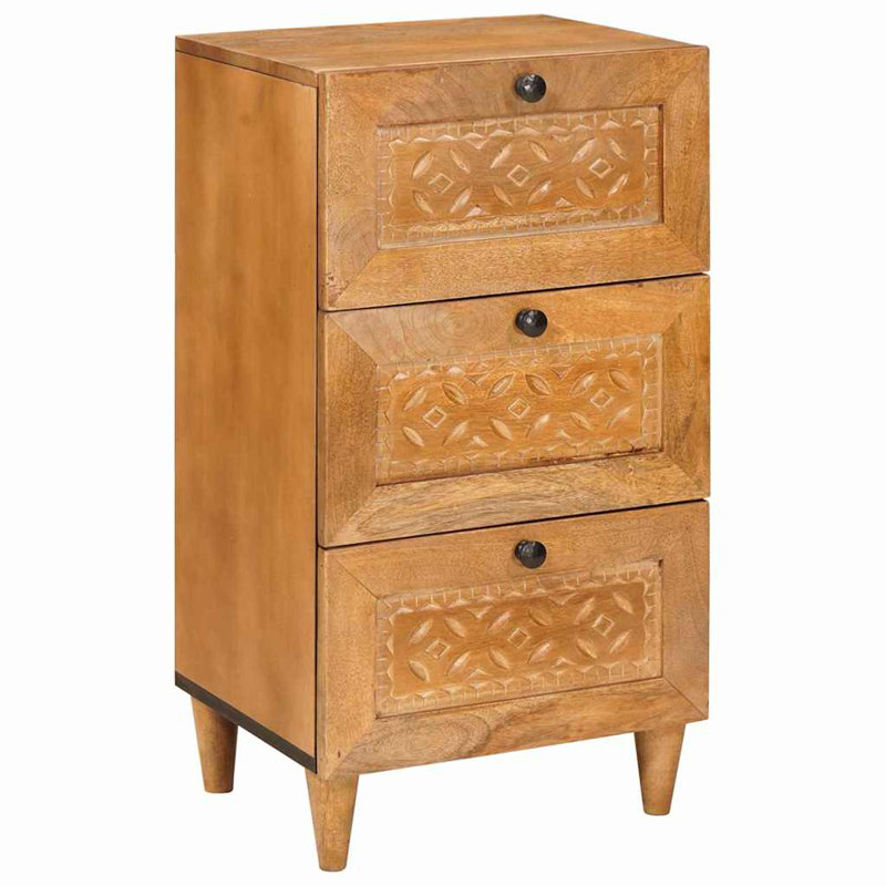 Solid Wood Accent Cabinet, Light Brown