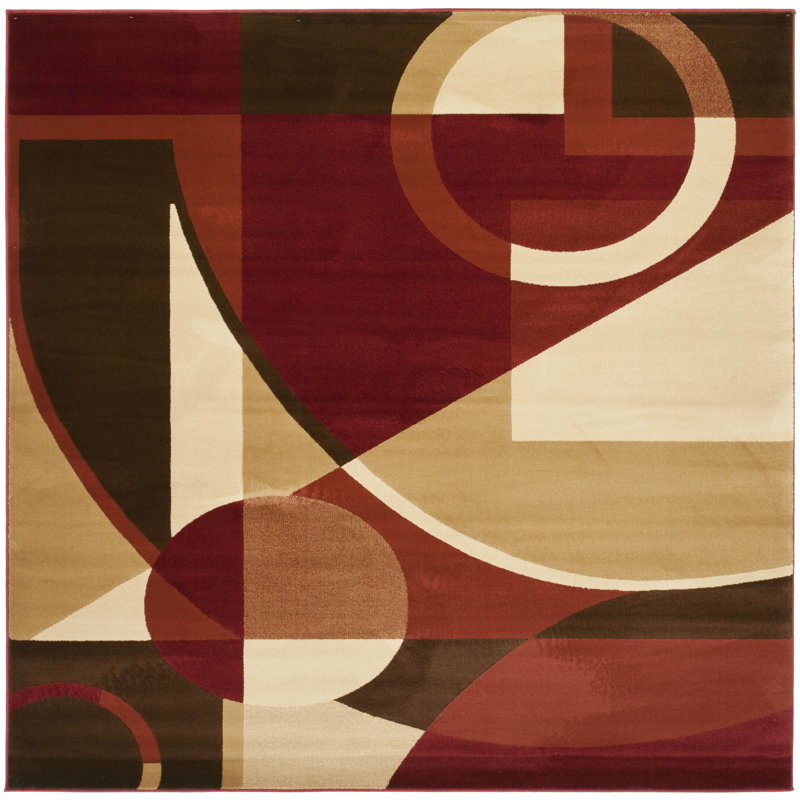 Tapis performance à motif abstrait Charis, Carré 7 pi
