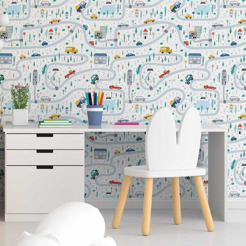 Rouleau de papier peint adhésif Aymon, L 126 po x l 24 po