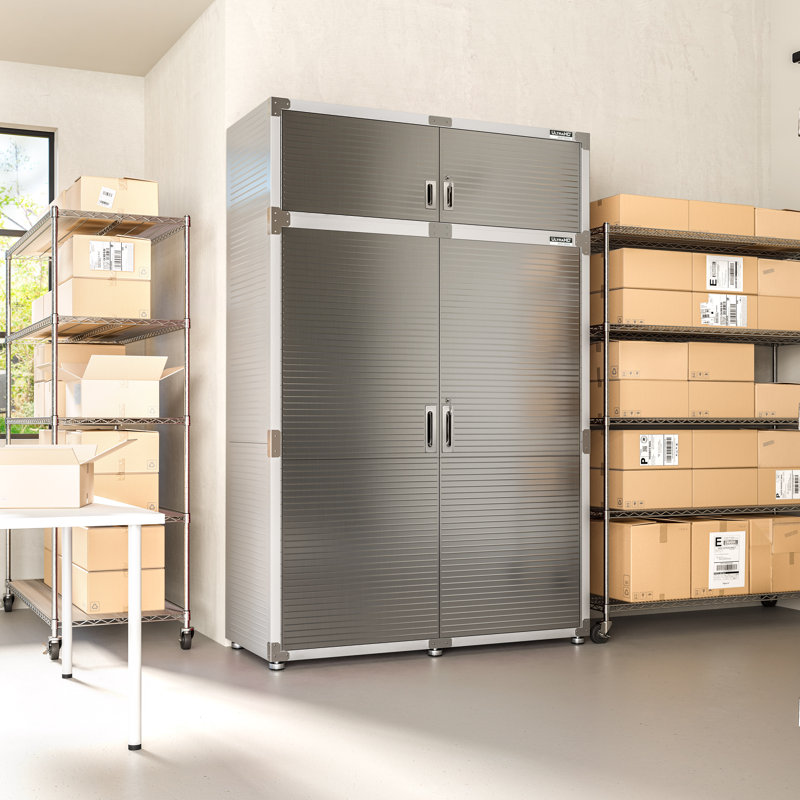 Seville Classics UltraHD 2 Piece Stainless Steel Storage System, 90.5" H x 60" W x 24" D, Granite