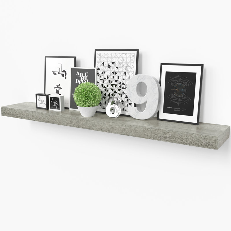Gray Oak 48" Floating Wall Shelf with Invisible Bracket