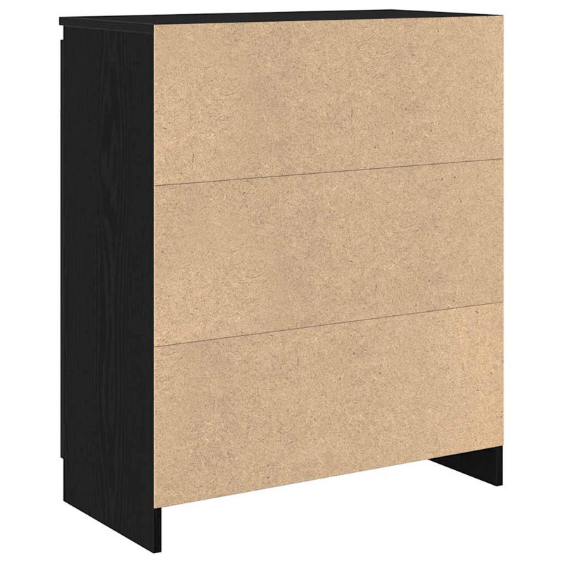 Sideboard With Drawer 71X35x84 Cm Engineered Wood, Black Oak