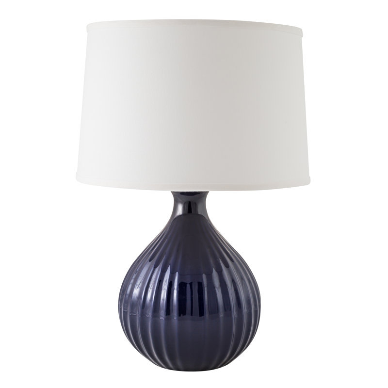 Lampe de table standard 24 po Erkerd, Bleu marine brillant
