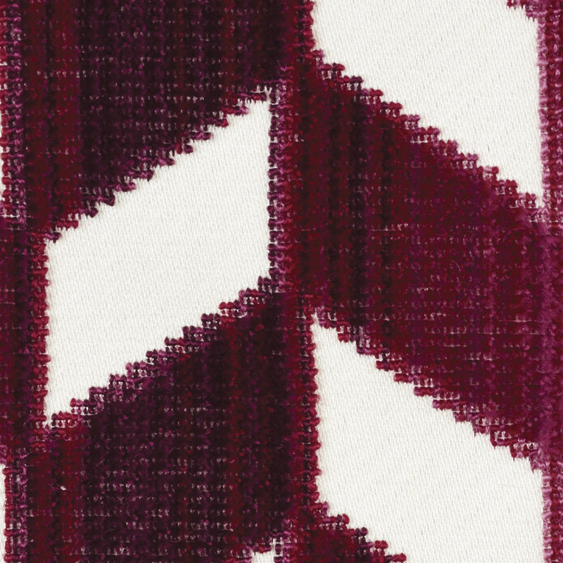 Chevron Strie Velvet Fabric, Garnet