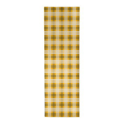 Tapis jaune à carreaux