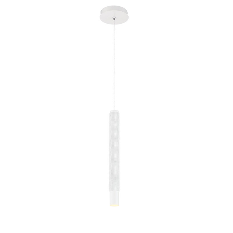 Luminaire suspendu cylindrique à 1 lumière DEL Davenport, Blanc