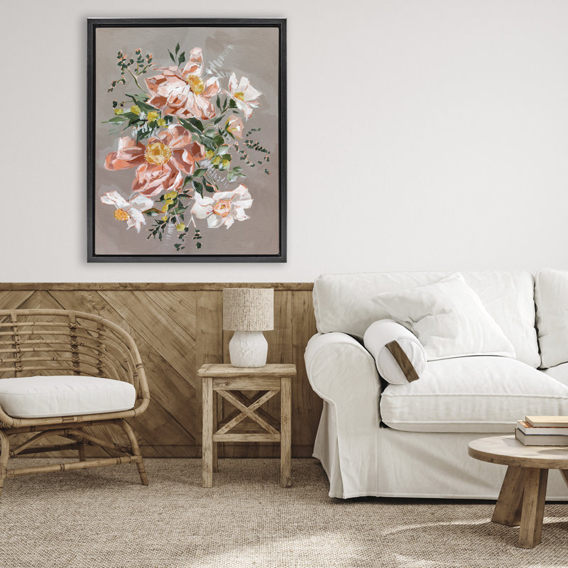 Cadre flottant Lush Daisies Bouquet, design par Annie Quigley, H 31 po x l 25 po, Cadre flottant noir de jais