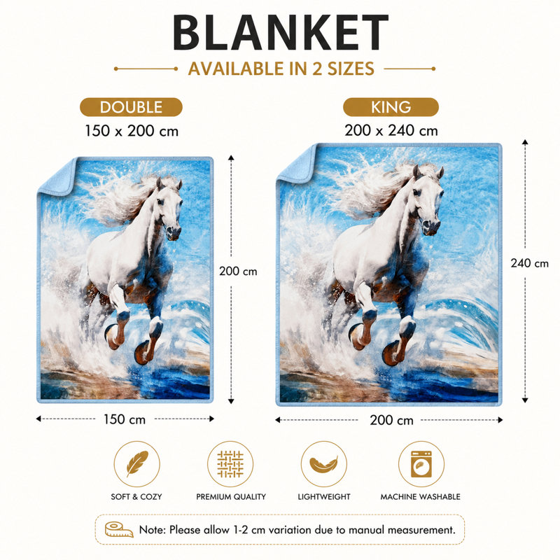 Faux Fur Throw Blanket with Digital Print, Soft Fluffy Fleece Lightweight Cozy Coverlet for King Bed, Sofa, Couch, and Home Decor