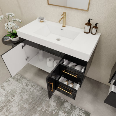 Ensemble de meuble-lavabo simple mural 41,9 "