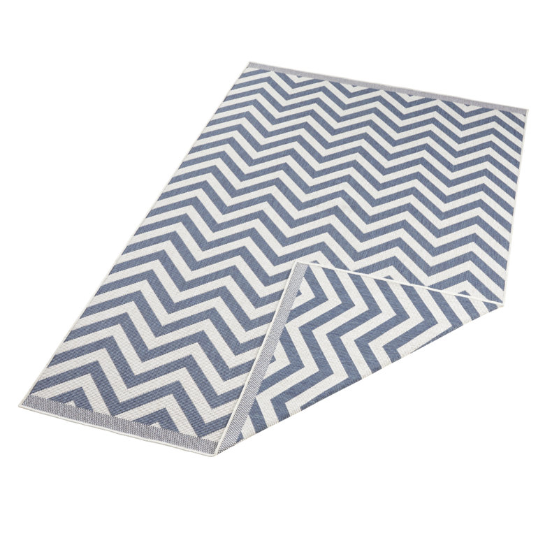 Flatweave Blue Rug, Rectangle 120 x 170cm