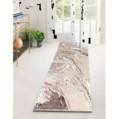 Abstract Flatweave Shag Area Rug