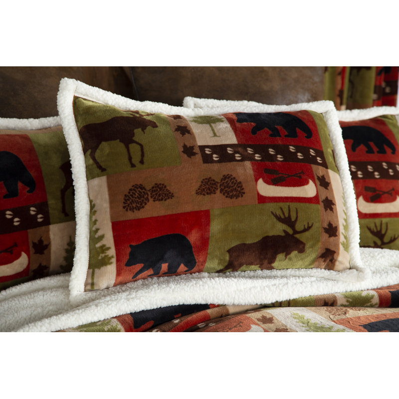 Rustic Multicolor Patchwork Lodge Queen Comforter Set