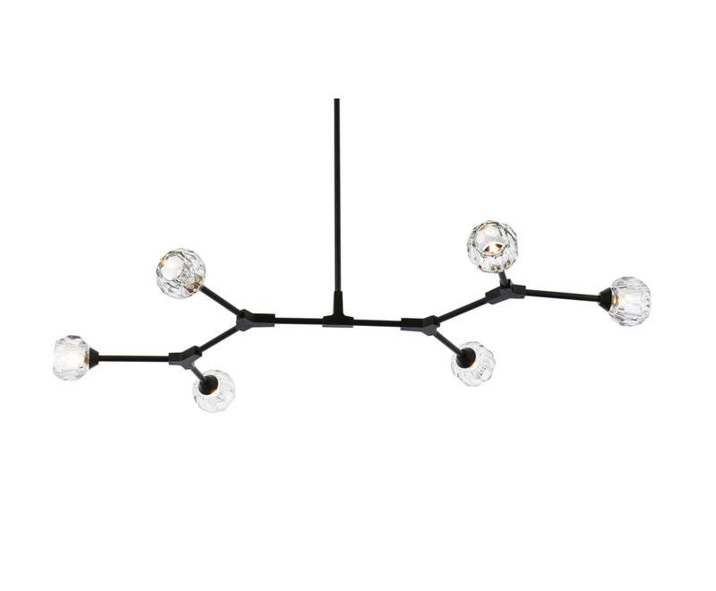 Zayne Jadaiah, Six lumières, Noir, H 52,5 po x l 28 po x P 4 po