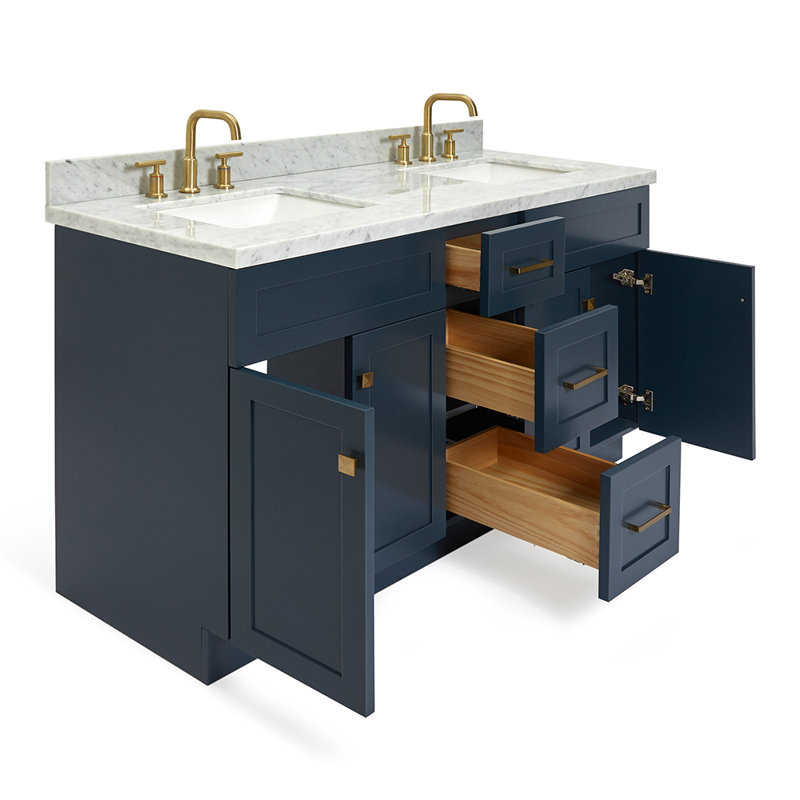 Ensemble de meuble-lavabo double 61 po Hamlet, Bleu minuit