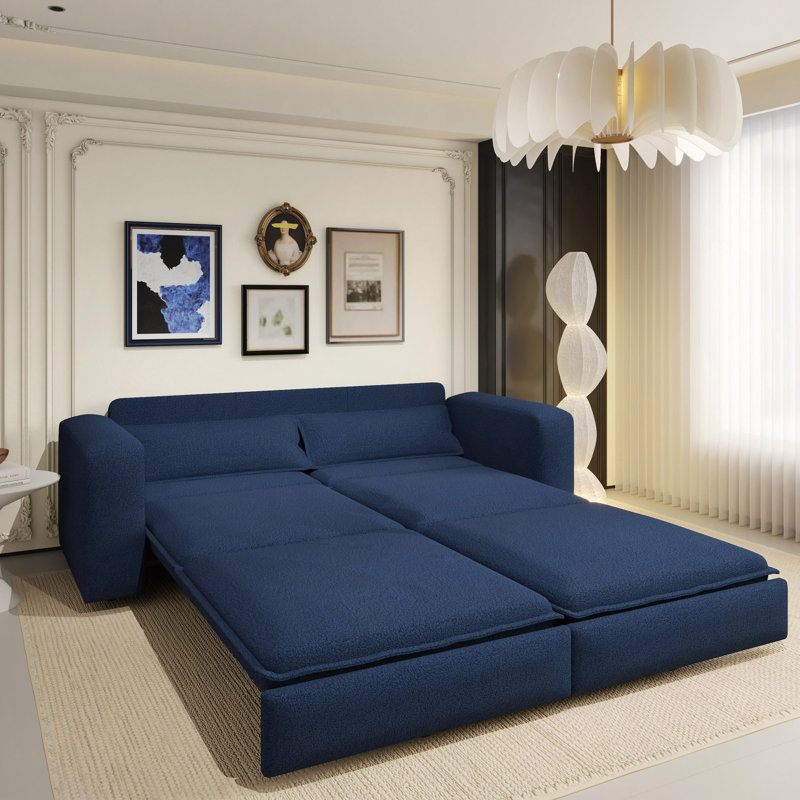 Canapé-lit 93 po pour très grand lit, canapé-lit escamotable, canapé-lit convertible 3 en 1, méridienne, canapé-lit 3 places avec 2 coussins lombaires, bureau, bureau