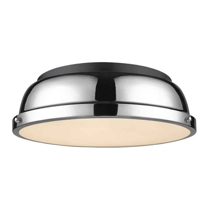 Plafonnier encastré 2 lumières Calico, Chrome, Noir mat