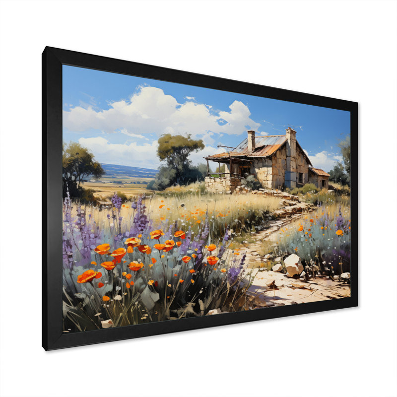 Charme rustique sur toile, Cadre simple noir, H 16 po x l 32 po x P 1 po