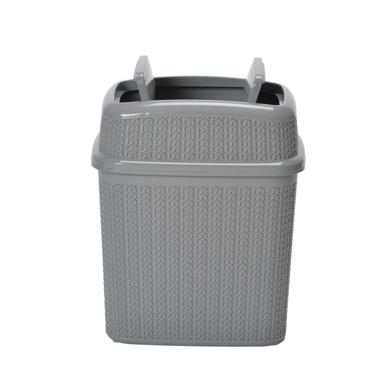 JVL Plastic Decorative Bin, Grey