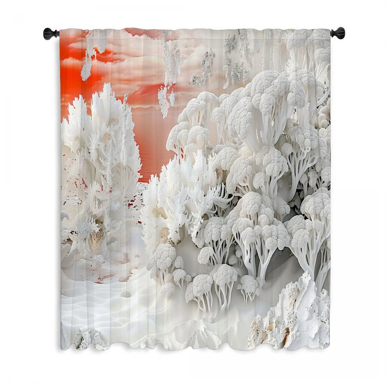 Rideau transparent en polyester Qendpre, L 50 po x L 96 po