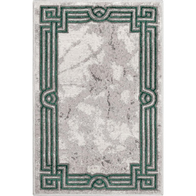 Kampen Fairmont Glam Marble Pattern Green Area Rug