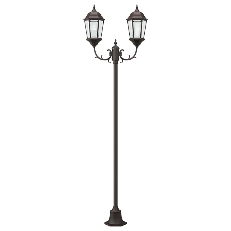 Garden Light Aluminium and Glass Pathway Lights Outdoor Lighting, 235cm H x 68cm W x 20cm D, Bronze Aluminum