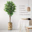 Arbre artificiel dans un pot de fleurs moderne, faux arbre en soie ficus (décoration en pot et arbre)