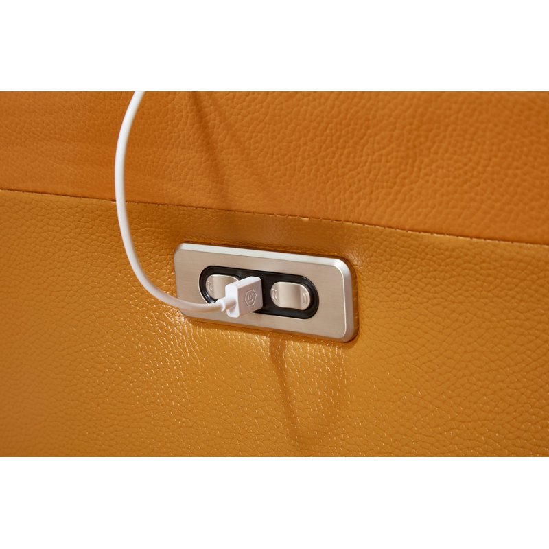 Fauteuil inclinable ergonomique en cuir véritable Romola, Cuir véritable brun