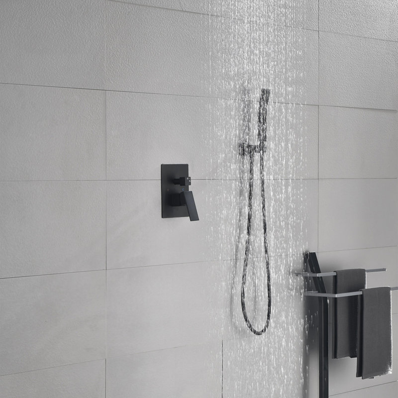 Douche de pluie 12 po, Noir mat