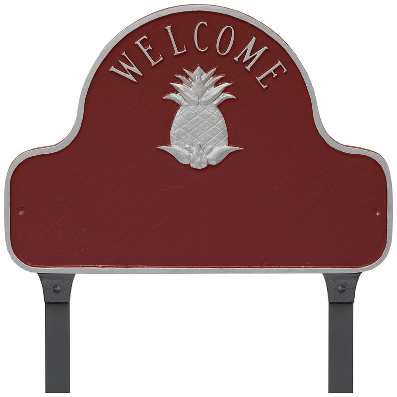 2-Line Lawn Address Sign, Gray/White, Yes