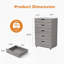 Commode de rangement grise à 5 tiroirs avec roulettes - Armoire de rangement moderne
