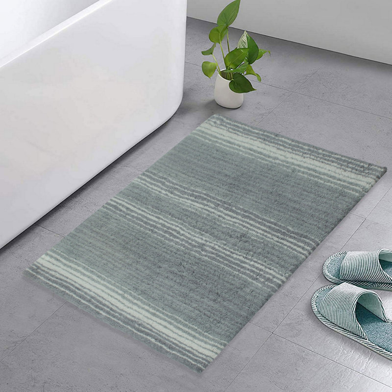 Griffie Plush 100 % Cotton Bath Rug, Gray, Single - 24" L x 40" W