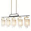Modern Farmhouse 5-Light Linear Chandelier/Ceiling Pendant Light - Matte Black Semi-Flush Mount Hanging Fixture With Clear Glass Shades, Included Suitable Island & Dining Table Lighting, Dimmable