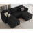 Alyciana U-Shaped Upholstered Sectional Couch Apartment Modular Sofa with Storage Ottoman-1246841945