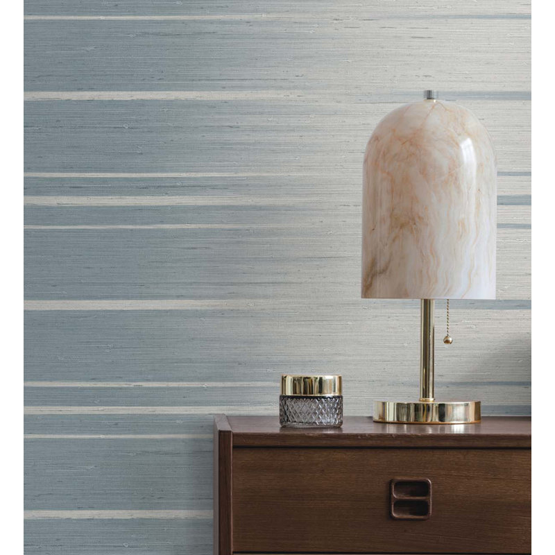 Rouleau de papier peint embossé 3D 2 pi 3 po x 27 po, Bleu / gris